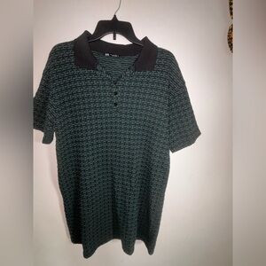 Zara Black and Green Polo Shirt